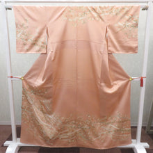 画像をギャラリービューアに読み込む, 訪問着 袷 サーモンピンク地 古典 花 地模様 紋無し 広衿 正絹 入学式 フォーマル 仕立て上がり着物 身丈160.8cm