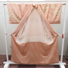 画像をギャラリービューアに読み込む, 訪問着 袷 サーモンピンク地 古典 花 地模様 紋無し 広衿 正絹 入学式 フォーマル 仕立て上がり着物 身丈160.8cm