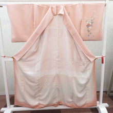 画像をギャラリービューアに読み込む, 訪問着 袷 ピンク×グリーンぼかし 花車 雪輪 広衿 正絹 入学式 フォーマル 仕立て上がり着物 身丈157.7cm