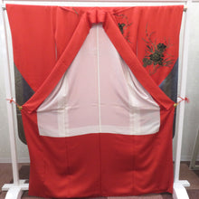 画像をギャラリービューアに読み込む, 振袖 襦袢付き 正絹 レッド×ブラック ゴールド シルバー 薔薇 市松 袷 広衿 成人式 卒業式 舞台衣装 フォーマル 仕立上り 着物 身長170ｃｍ 身丈170.2cm