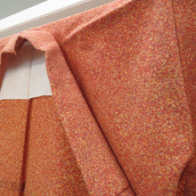 画像をギャラリービューアに読み込む, ウール着物 単衣 レッド系×多色 丸デザイン たたき調 バチ衿 カジュアルきもの 普段着物 ウールきもの 仕立て上がり 和洋ミックス 身丈147.5cm