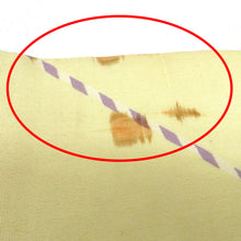 画像をギャラリービューアに読み込む, 名古屋帯 アンティーク帯 昔名古屋帯 絹 薄黄ｘオレンジ 鈴文様 金コマ銀コマ刺繍 昔帯 レトロモダン 明治・大正ロマン 長さ375cm