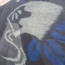 画像をギャラリービューアに読み込む, 昔着物 夏物 濃紺 地紙文 桔梗