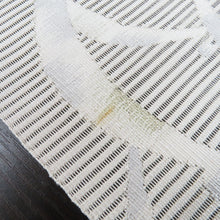 画像をギャラリービューアに読み込む, 名古屋帯 夏用帯 夏名古屋帯 オフホワイト地 水色×白色 金糸 露芝柄 松葉仕立て 絽 夏 お太鼓柄 長さ387cm