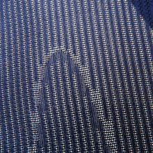 Load image into Gallery viewer, 小紋 夏着物 縦絽 単衣 バチ衿 紺色 地模様 波 夏物 仕立て上がり カジュアル 普段使い 身丈157.3cm