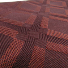 画像をギャラリービューアに読み込む, 半幅帯 Madonna ポリエステル100% 黒色ｘエンジ色 ねこ模様ｘ幾何学模様 浴衣帯 小袋帯 半巾帯 日本製 仕立て上がり