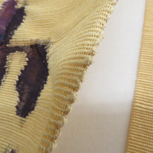 画像をギャラリービューアに読み込む, 名古屋帯 夏用帯 夏名古屋帯 紗 正絹 薄茶色ｘ緑色ｘ紫色 菖蒲文様 お太鼓柄 カジュアル 長さ358cm