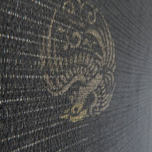 Load image into Gallery viewer, 夏着物 絹 黒色ｘ茶色 鳳凰小丸文様 飛び小紋 小紋 絽 バチ衿 身巾ゆったりサイズ 夏用 仕立て上がり 身丈156cm
