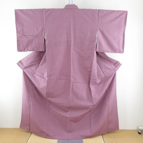 小紋 小花模様 茶色ｘクリーム色 正絹 袷 広衿 仕立て上がり着物 身丈160cm 【キモノオフ野々市若松店】 小紋 小花模様 茶色xクリーム色 正絹 袷 広衿 仕立て上がり着物【中古