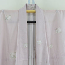 Load image into Gallery viewer, 夏着物 ポリエステル 小紋 絽 広衿 薄くすみピンク色ｘ多色 パステル系 源氏香模様 Lサイズ 夏用 仕立て上がり 身丈162cm