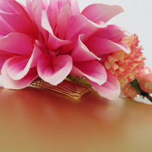 Load image into Gallery viewer, 髪飾り・かんざし 振袖用 花 3点セット マルチカラー つまみ細工 ピンク色ｘ白色ｘ黄色 成人式 卒業式 結婚式 フォーマル