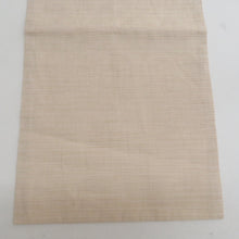 Load image into Gallery viewer, 名古屋帯 夏用帯 夏名古屋帯 絽 薄茶色ｘ白色ｘ青色 花文様 お太鼓柄 正絹 カジュアル 仕立て上がり 長さ409cm