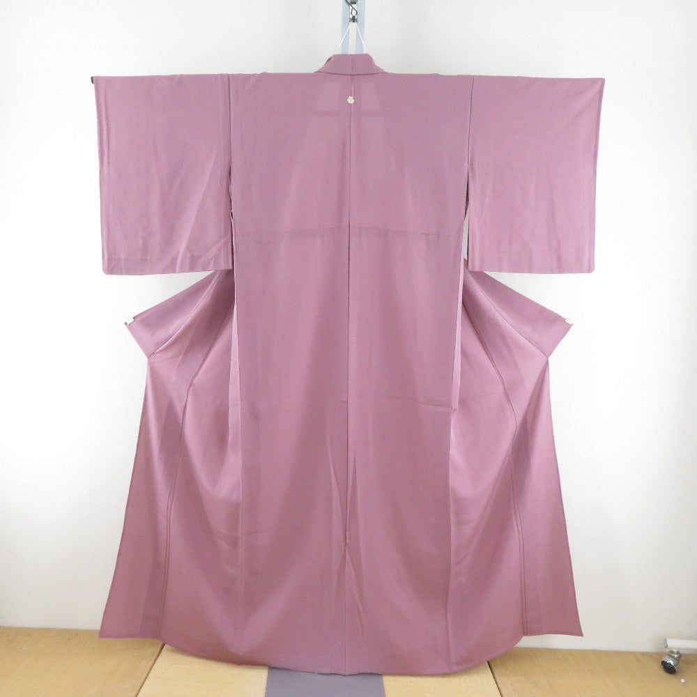 K中古美品 色無地 単衣 くすみピンク■N80602-09 K中古美品 色無地 単衣 くすみピンク□N80602-09 K中古美
