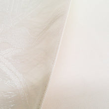 Load image into Gallery viewer, 袋帯 夏用 夏袋帯 紗 シルバー系 正絹 銀色ｘ白色ｘ薄ピンク色 ぼかし 菖蒲文様 六通柄 着物帯 長さ432cm