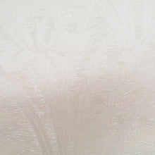 Load image into Gallery viewer, 袋帯 夏用 夏袋帯 紗 シルバー系 正絹 銀色ｘ白色ｘ薄ピンク色 ぼかし 菖蒲文様 六通柄 着物帯 長さ432cm