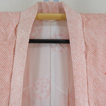 Load image into Gallery viewer, 羽織 正絹 絞り オレンジ色ｘ多色 カラフル 梅柄 着物コート 着物用 ちりよけ 防寒 上着 リメイク シルク 身丈83cm