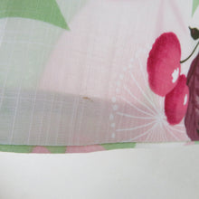Load image into Gallery viewer, 浴衣 浴衣 SEIKO MATSUDA 黄緑色ｘピンク色 桜にさくらんぼ柄 身丈Ｌサイズ 綿 夏用 夏物 身丈164cm