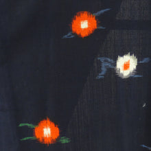 Load image into Gallery viewer, Wool Kimono Ensemble Haori Set Tsubaki Pattern Down Blue Loan Point Bee Casual Casual Kimono Tailor 155cm