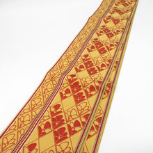 Load image into Gallery viewer, Hakata weaving half -width band change pattern orange silk half width length 360cm beautiful goods