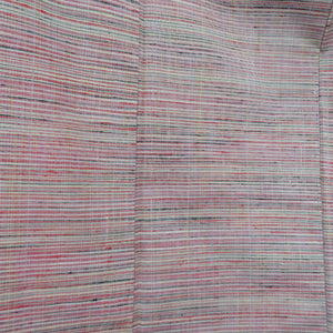 Tsumugi Kimono Silk / Wool Mixed Lined multi -colored horizontal striped sentence Pattern pattern Bachi Casual Kimono Kimono
