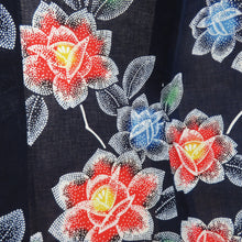 Load image into Gallery viewer, Yukata for women&#39;s yukata dark blue rose pattern Come cotton summer summer men