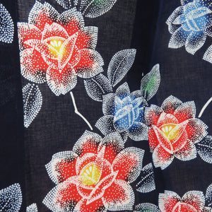 Yukata for women's yukata dark blue rose pattern Come cotton summer summer men