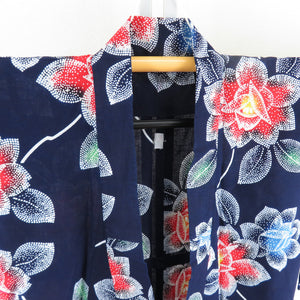 Yukata for women's yukata dark blue rose pattern Come cotton summer summer men