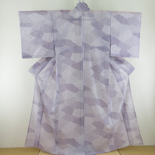 Summer kimono Komon Konjin Garo Ripples Purple Wide Collar 100 % Polyester Washable Kimono Casual Summer Numbers 156cm Beautiful goods