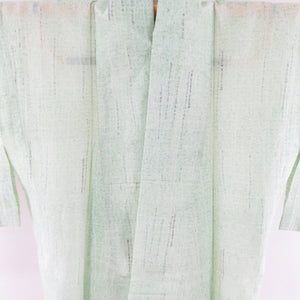 Summer kimono single hemp / polyester blend bliped yellow -green wide collar woven kimono casual summer summer 156cm