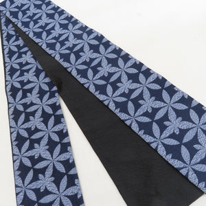 Half -width band seven treasure pattern Polyester Washable Navy blue sash sash half width band -tailored length 405cm