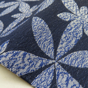 Half -width band seven treasure pattern Polyester Washable Navy blue sash sash half width band -tailored length 405cm