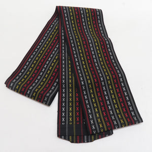 Hakata weaving half -width band Yukata belt single clothing dedicated Black Dokkko Summer Festival Length 340cm