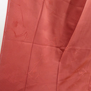 色無地 鹿の子に花地紋 袷 広衿 赤茶色 正絹 蔦紋 一つ紋 フォーマル 仕立て上がり着物 身丈162cm 美品