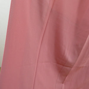 色無地 共八掛 袷 広衿 紫桃色 正絹 木瓜紋 一つ紋 フォーマル 仕立て上がり着物 身丈165cm 美品