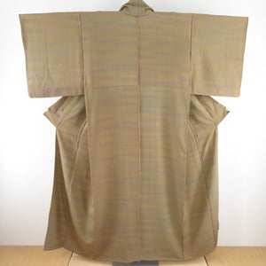 Color plain blurring Wide collar Matha -brown pure silk without silk crest Casual tailoring kimono 153cm beautiful goods