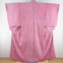 Load image into Gallery viewer, Komon total squeezed pure silk red lined lined lined collar casual kimono 158cm