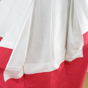 紬 着物 草花模様 グラデーション 織り文様 袷 広衿 黄土色 正絹 カジュアル着物 仕立て上がり 身丈156cm 美品