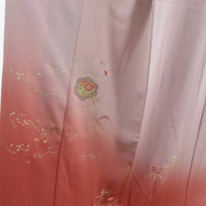 訪問着 松竹梅文様 刺 箔 紫色 五三桐紋 一つ紋 正絹 袷 広衿 セミフォーマル 仕立て上がり 身丈157cm