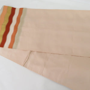 Nagoya Obimoto Susumu Ori -Ori -Obi Binder Taiko Pattern Pure Striped Silk Pink -colored Kimono Back Length 368cm