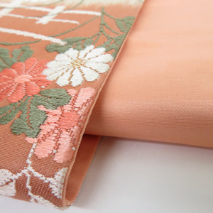 袋帯 唐織 秋草文様 色糸 グラデーション 六通柄 正絹 フォーマル 仕立て上がり 長さ440cm 美品