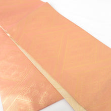Load image into Gallery viewer, Back Obi Saga Nishiki Traditional Craftsman Vice Ichiuo Kinuo Orange Revershindable All pattern Pure silk thread formal tailoring kimono length 440cm beautiful goods