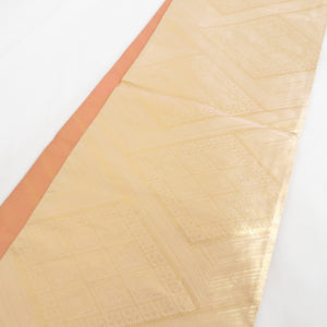 Hakuso Obi Saga Nishiki Traditional Craftsman Vice Ichiuo Kinuo Orange Revershindable All Pattern Pure Silk Silk Silk Formal Kimono Bearing Length 440cm Beautiful goods