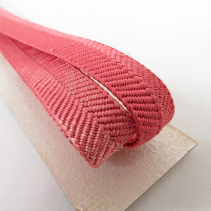 帯締め・帯揚げセット 正絹 平組紐 手組紐 花丸 ピンク色 絹100% 和装小物 未使用品
