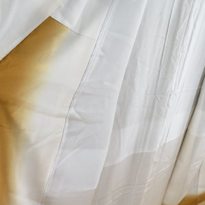 訪問着 絞り 刺繍 花丸文様 抹茶色 正絹 袷 広衿 一つ紋 セミフォーマル 仕立て上がり 身丈153cm