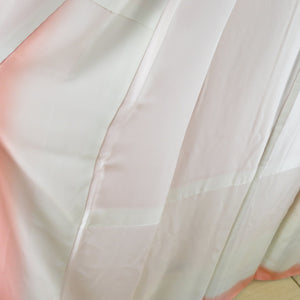 訪問着 箔 扇面に熨斗文様 桃色 正絹 袷 広衿 紋なし セミフォーマル 仕立て上がり 身丈158cm