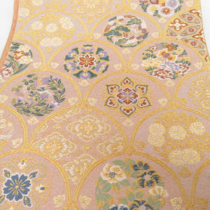 Bag Subaset Decorated Ahai Wave Public Pure Silk Gold Beige Color Matha Gold Six Pattern Pure Silk Fumal Tailoring Kimono Length 452cm Beautiful goods