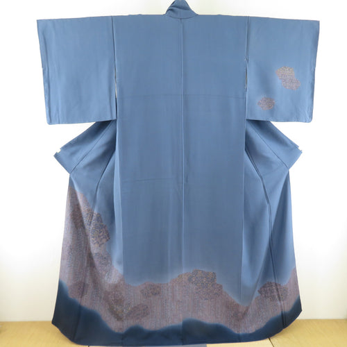 Visit dressing Sarasa Public Pure collar, silk silk without purple crest, kimono tailoring 162cm