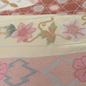 Bagus Obi Obi Obi Embroidery Sagara Embroidery Flower Pure Silk Kinki Gold Thin Taiko Pure Pure Pure Silk Formal Tailoring Kimono Obi Length 440cm