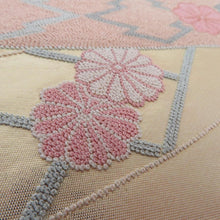 Load image into Gallery viewer, Bagus Obi Obi Obi Embroidery Sagara Embroidery Flower Pure Silk Kinki Gold Thin Taiko Pure Pure Pure Silk Formal Tailoring Kimono Obi Length 440cm