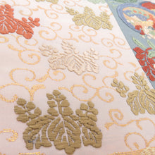 Load image into Gallery viewer, Kaga Obi Karori Karori Women Pure Silk Silk Beige Color Gold Six Pattern Pure Silk Fomal Tailoring Kimono Length 440cm Beautiful goods